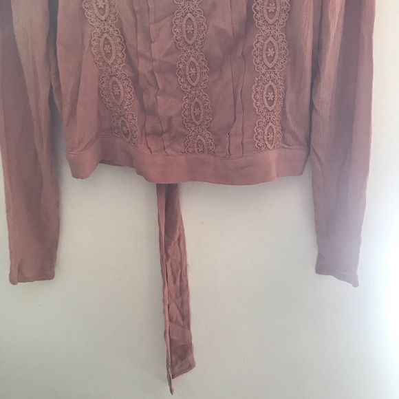 Self❤️E Long Sleeve Woman Brown Shirt Size XS - Picture 3 of 4